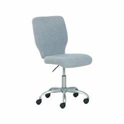 True Sherpa Fabric Swivel Office Chair, Smoke (60058)