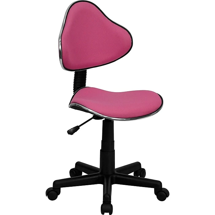 Flash Furniture Fabric Ergonomic Task Chairs With Chrome Metal Band Accent (BT699PINK) 3 Flash Furniture Fabric Ergonomic Task Chairs With Chrome Metal Band Accent (BT699PINK)