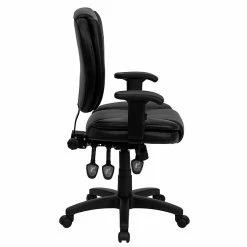 Flash Furniture Leather/Faux Leather Task Chair, Black (GO-930F-BK-LEA-ARMS-GG) -Office Chairs Shop unnamed file 4802