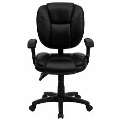 Flash Furniture Leather/Faux Leather Task Chair, Black (GO-930F-BK-LEA-ARMS-GG) -Office Chairs Shop unnamed file 4803