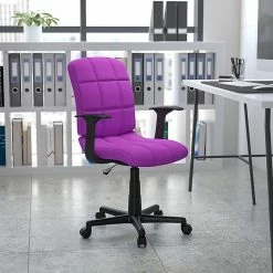 Flash Furniture Mid-Back Quilted Vinyl Task Chair With Nylon Arms, Purple -Office Chairs Shop unnamed file 4814