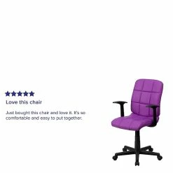 Flash Furniture Mid-Back Quilted Vinyl Task Chair With Nylon Arms, Purple -Office Chairs Shop unnamed file 4817