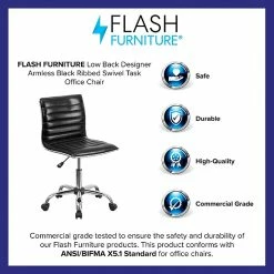 Flash Furniture Vinyl Low Back Armless Ribbed Designer Swivel Task Chair, Black (DS512BBK) 14 Flash Furniture Vinyl Low Back Armless Ribbed Designer Swivel Task Chair, Black (DS512BBK) -Office Chairs Shop unnamed file 4829