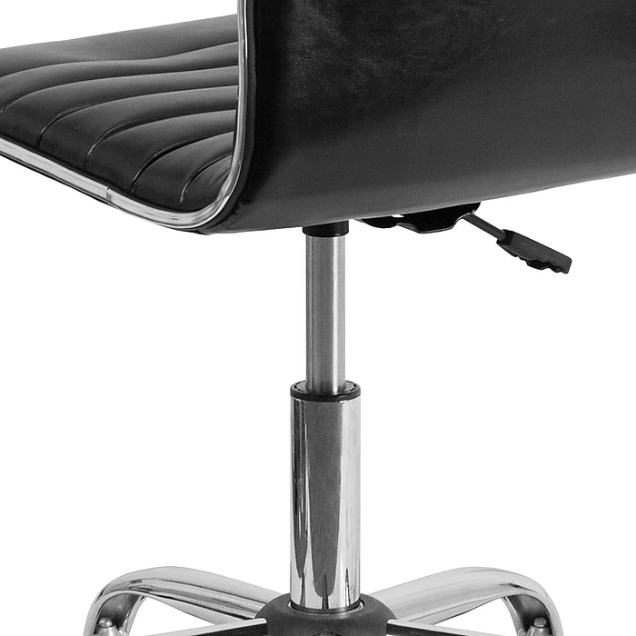 Flash Furniture Vinyl Low Back Armless Ribbed Designer Swivel Task Chair, Black (DS512BBK) 11 Flash Furniture Vinyl Low Back Armless Ribbed Designer Swivel Task Chair, Black (DS512BBK) - Image 9