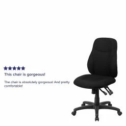Flash Furniture BT90297M Fabric-Upholstered Mid-Back Multi-Functional Ergo Swivel Task Chair, Black -Office Chairs Shop unnamed file 4839