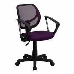 Flash Furniture Mid-Back Task And Computer Chair With Arm, Purple