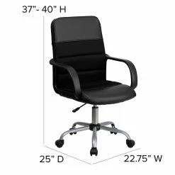 Flash Furniture Mesh Back LeatherSoft Task Chair, Black (LF-W-61B-2-GG) -Office Chairs Shop unnamed file 4878