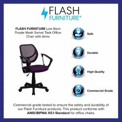 Flash Furniture Mid-Back Task And Computer Chair With Arm, Purple 14 Flash Furniture Mid-Back Task And Computer Chair With Arm, Purple -Office Chairs Shop unnamed file 488