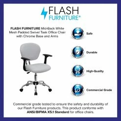 Flash Furniture Mesh Task Chairs With Arms And Chrome Base (H2376FWHTARMS) -Office Chairs Shop unnamed file 4920
