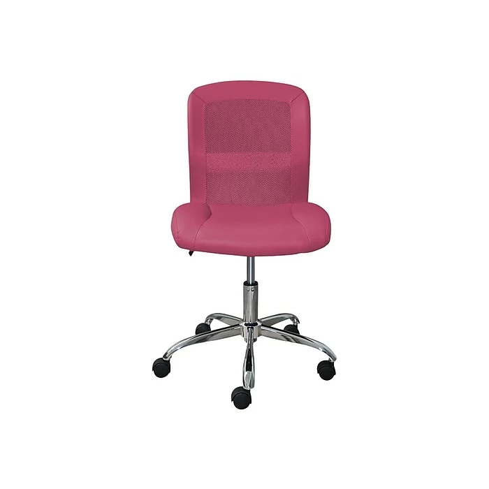 Serta Essentials Armless Ergonomic Bonded Leather/Mesh Swivel Task Chair, Pink (48740E) 3 Serta Essentials Armless Ergonomic Bonded Leather/Mesh Swivel Task Chair, Pink (48740E)