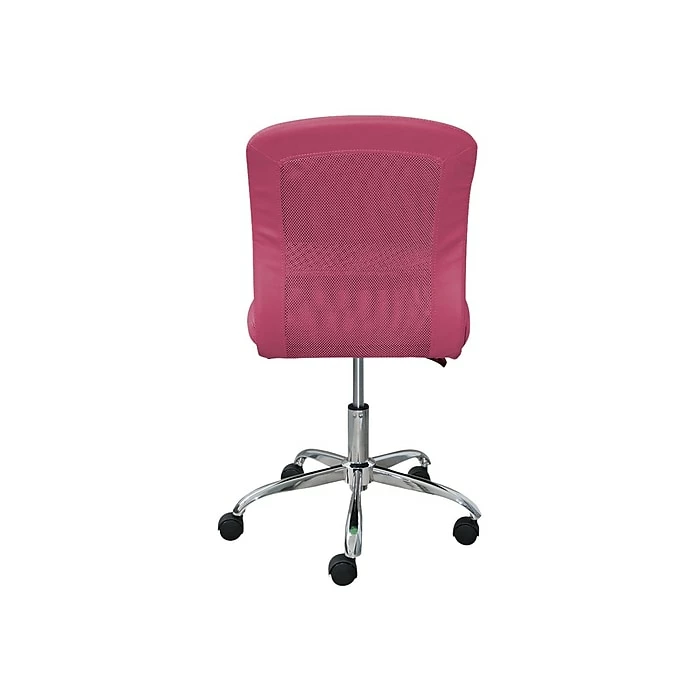 Serta Essentials Armless Ergonomic Bonded Leather/Mesh Swivel Task Chair, Pink (48740E) 6 Serta Essentials Armless Ergonomic Bonded Leather/Mesh Swivel Task Chair, Pink (48740E) - Image 4