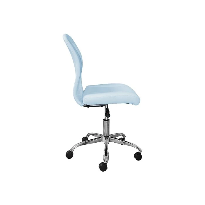 Serta Essentials Armless Ergonomic Bonded Leather/Mesh Swivel Task Chair, Blue (48740D) 5 Serta Essentials Armless Ergonomic Bonded Leather/Mesh Swivel Task Chair, Blue (48740D) - Image 3