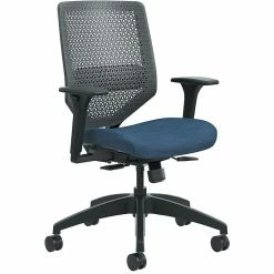 HON Solve ReActiv Back Fabric/Mesh Mid-Back Task Chair, Charcoal/Midnight Seat Fabric (HONSVR1ACLC90TK)