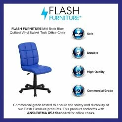 Flash Furniture Mid-Back Quilted Vinyl Task Chair, Blue -Office Chairs Shop unnamed file 4989