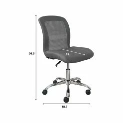 Serta Essentials Armless Ergonomic Bonded Leather/Mesh Swivel Task Chair, Gray (48740A) -Office Chairs Shop unnamed file 5057