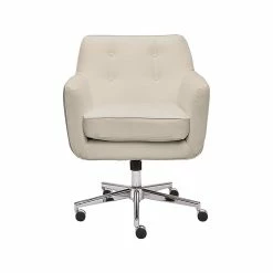 Serta Style Ashland Faux Leather Swivel Computer And Desk Chair, Cream (47140F)