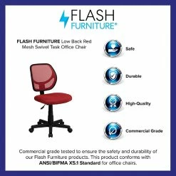 Flash Furniture Mid-Back Task Chair, Red 14 Flash Furniture Mid-Back Task Chair, Red -Office Chairs Shop unnamed file 5088
