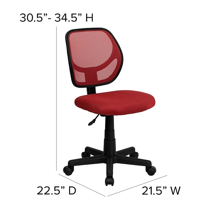 Flash Furniture Mid-Back Task Chair, Red 9 Flash Furniture Mid-Back Task Chair, Red - Image 7