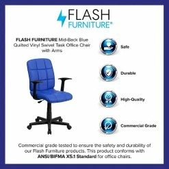 Flash Furniture Mid-Back Quilted Vinyl Task Chair With Nylon Arms, Blue -Office Chairs Shop unnamed file 5115