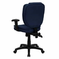 Flash Furniture Mid Back Fabric Multi-Functional Ergonomic Task Chair With Arms, Navy Blue -Office Chairs Shop unnamed file 5124