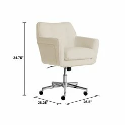 Serta Style Ashland Faux Leather Swivel Computer And Desk Chair, Cream (47140F) -Office Chairs Shop unnamed file 513