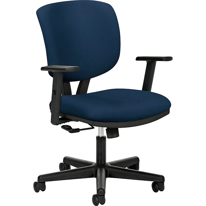 HON Volt Task Chair, Center-Tilt, Adjustable Arms, Navy Fabric 4 HON Volt Task Chair, Center-Tilt, Adjustable Arms, Navy Fabric - Image 2