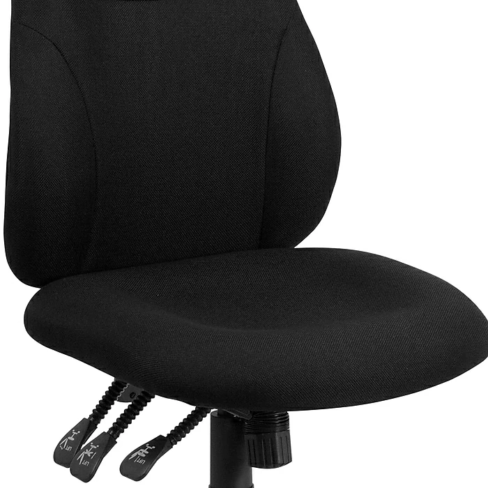 Flash Furniture BT90297S Mid-Back Fabric Multi-Functional Ergonomic Swivel Task Chair In Black 11 Flash Furniture BT90297S Mid-Back Fabric Multi-Functional Ergonomic Swivel Task Chair In Black - Image 9