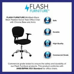 Flash Furniture Mid Back Mesh Task Chair With Arms And Chrome Base, Black 14 Flash Furniture Mid Back Mesh Task Chair With Arms And Chrome Base, Black -Office Chairs Shop unnamed file 5157