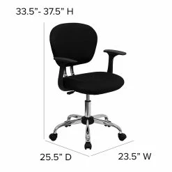 Flash Furniture Mid Back Mesh Task Chair With Arms And Chrome Base, Black 16 Flash Furniture Mid Back Mesh Task Chair With Arms And Chrome Base, Black -Office Chairs Shop unnamed file 5159