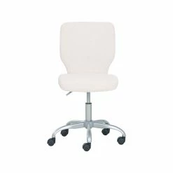 True Sherpa Fabric Swivel Desk Chair, Ivory (60059)