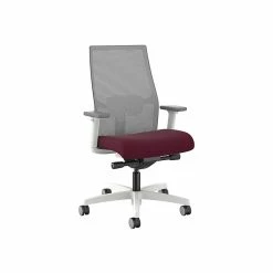 HON Ignition 2.0 Mid-Back Fabric Swivel Task Chair, Designer White/Fog/Merlot Blume (HIWMM.Y2.A.TS.IF.BLME10.BL.SB.DWX)