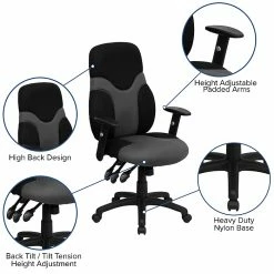 Flash Furniture Mesh Ergonomic Task Chair With Adjustable Arms, Black/Gray 16 Flash Furniture Mesh Ergonomic Task Chair With Adjustable Arms, Black/Gray -Office Chairs Shop unnamed file 5248