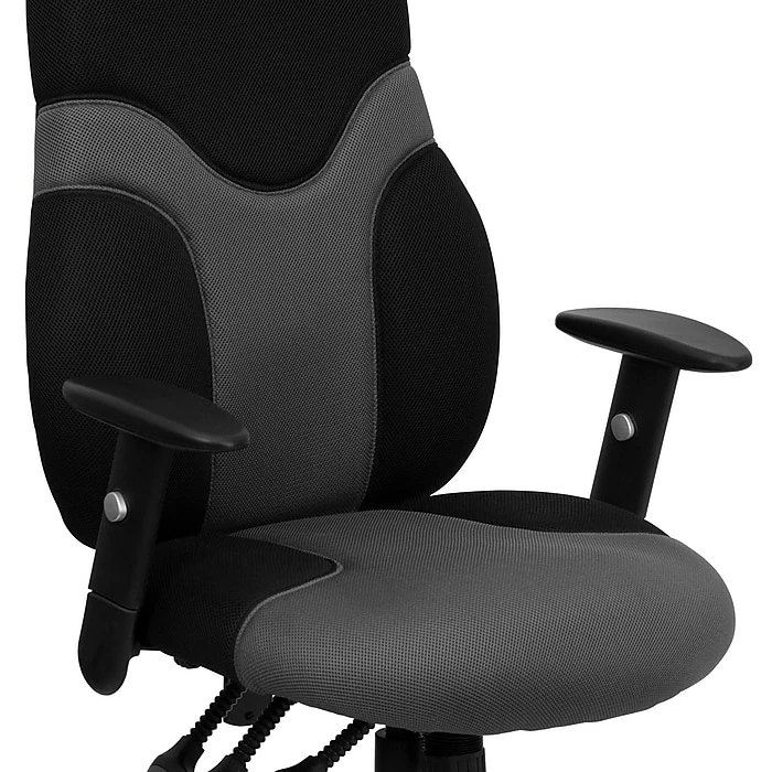 Flash Furniture Mesh Ergonomic Task Chair With Adjustable Arms, Black/Gray 11 Flash Furniture Mesh Ergonomic Task Chair With Adjustable Arms, Black/Gray - Image 9