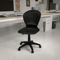 Flash Furniture Plastic Mid-Back Swivel Task Chair, Black -Office Chairs Shop unnamed file 5253