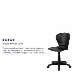 Flash Furniture Plastic Mid-Back Swivel Task Chair, Black -Office Chairs Shop unnamed file 5256
