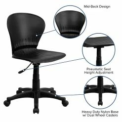 Flash Furniture Plastic Mid-Back Swivel Task Chair, Black -Office Chairs Shop unnamed file 5257