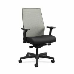 HON Ignition 2.0 Ilira-Stretch Mesh/Fabric Mid-Back Task Chair, Fog/Black (HONI2M2AFNC10TK)