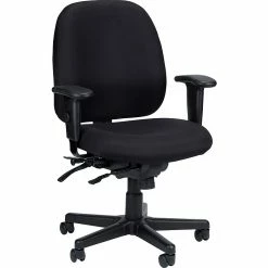 Raynor Eurotech Fabric 4 X 4 Swivel Task Chair, Black