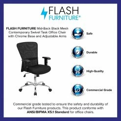 Flash Furniture Mesh/Fire-retardant Foam Task Chair, Black (GO-5307B-GG) -Office Chairs Shop unnamed file 5300