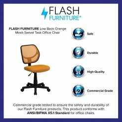 Flash Furniture Fabric Mid-back Task Chair, Orange -Office Chairs Shop unnamed file 5326