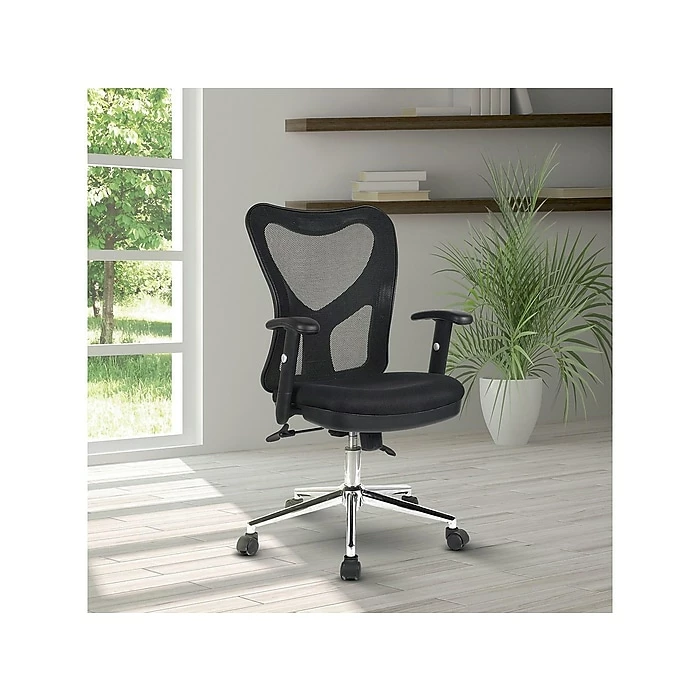 Techni Mobili Mesh Back Fabric Task Chair, Black (RTA-0098M-BK) 7 Techni Mobili Mesh Back Fabric Task Chair, Black (RTA-0098M-BK) - Image 5