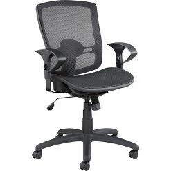 Alera Etros Series Mesh Back Fabric Task Chair, Black (ALEET4218)
