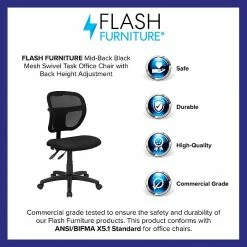 Flash Furniture Mid Back Mesh Task Chair With Fabric Seat, Black -Office Chairs Shop unnamed file 5356