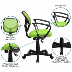 Flash Furniture Fabric Mid-Back Task Chair With Arm, Green -Office Chairs Shop unnamed file 5363