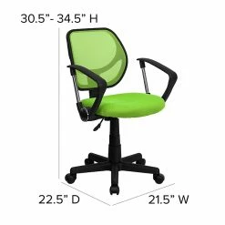 Flash Furniture Fabric Mid-Back Task Chair With Arm, Green -Office Chairs Shop unnamed file 5364