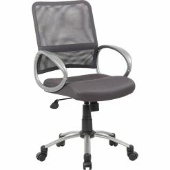 Boss Mesh Back W/ Pewter Finish Task Chair, Gray (B6416-CG)