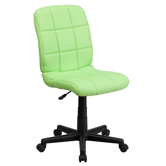 Flash Furniture Mid-Back Quilted Vinyl Task Chair, Green 3 Flash Furniture Mid-Back Quilted Vinyl Task Chair, Green