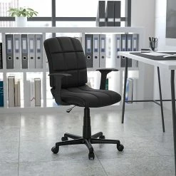 Flash Furniture Mid-Back Quilted Vinyl Task Chair With Nylon Arms, Black 12 Flash Furniture Mid-Back Quilted Vinyl Task Chair With Nylon Arms, Black -Office Chairs Shop unnamed file 5440