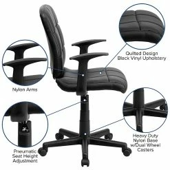 Flash Furniture Mid-Back Quilted Vinyl Task Chair With Nylon Arms, Black 16 Flash Furniture Mid-Back Quilted Vinyl Task Chair With Nylon Arms, Black -Office Chairs Shop unnamed file 5444