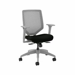 HON Solve Ergonomic Vinyl Swivel Task Chair, Black/Titanium (HSLVTMR.Y1.A.H.TI.UR10.NL.SB.TI)